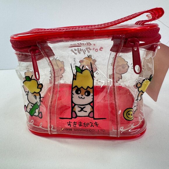 Corocorokuririn 1998 Sanrio Clear & Red Vinyl Plastic Zipper Square Bag - Picture 6 of 14